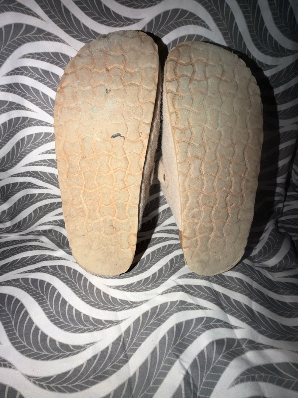 Beige Felt Slip-On Mules with Adjustable Strap - Picture 9 of 11